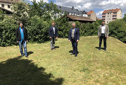 Die Bürgermeister Krömer, Huber, Obst und Geggner auf einem Bild