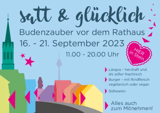 Langos und Burger beim Budenzauber vor dem Rathaus