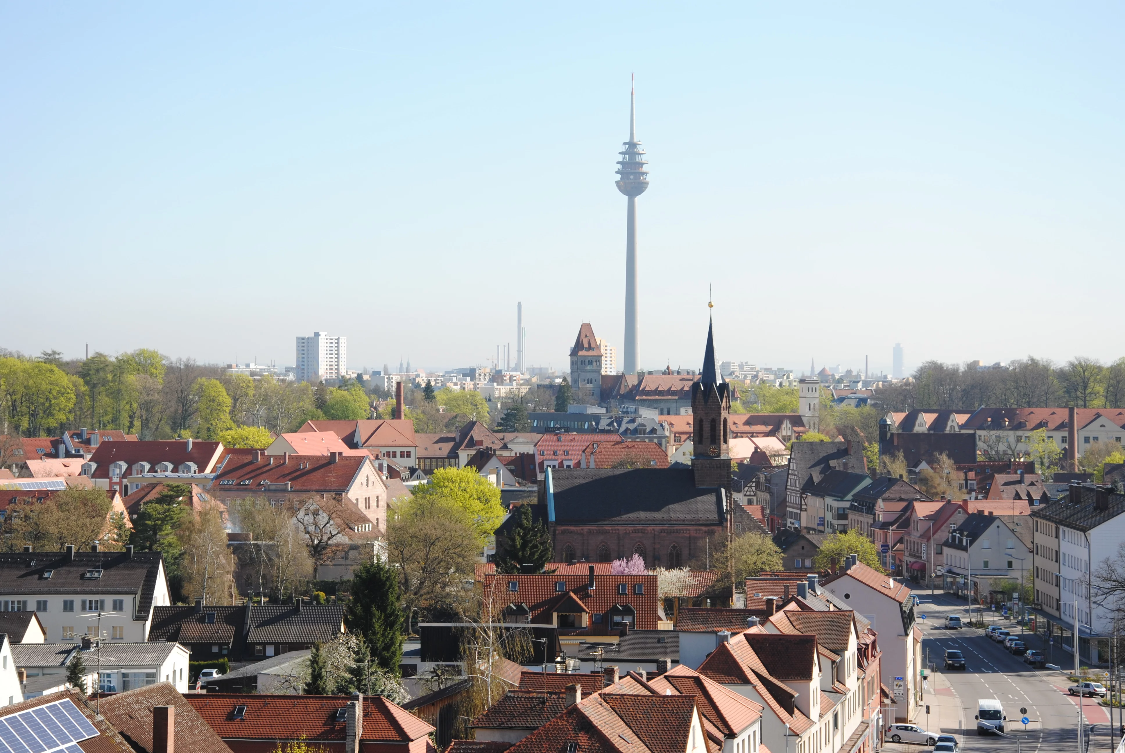 Ein Blick über die Hauptstraße in Stein.