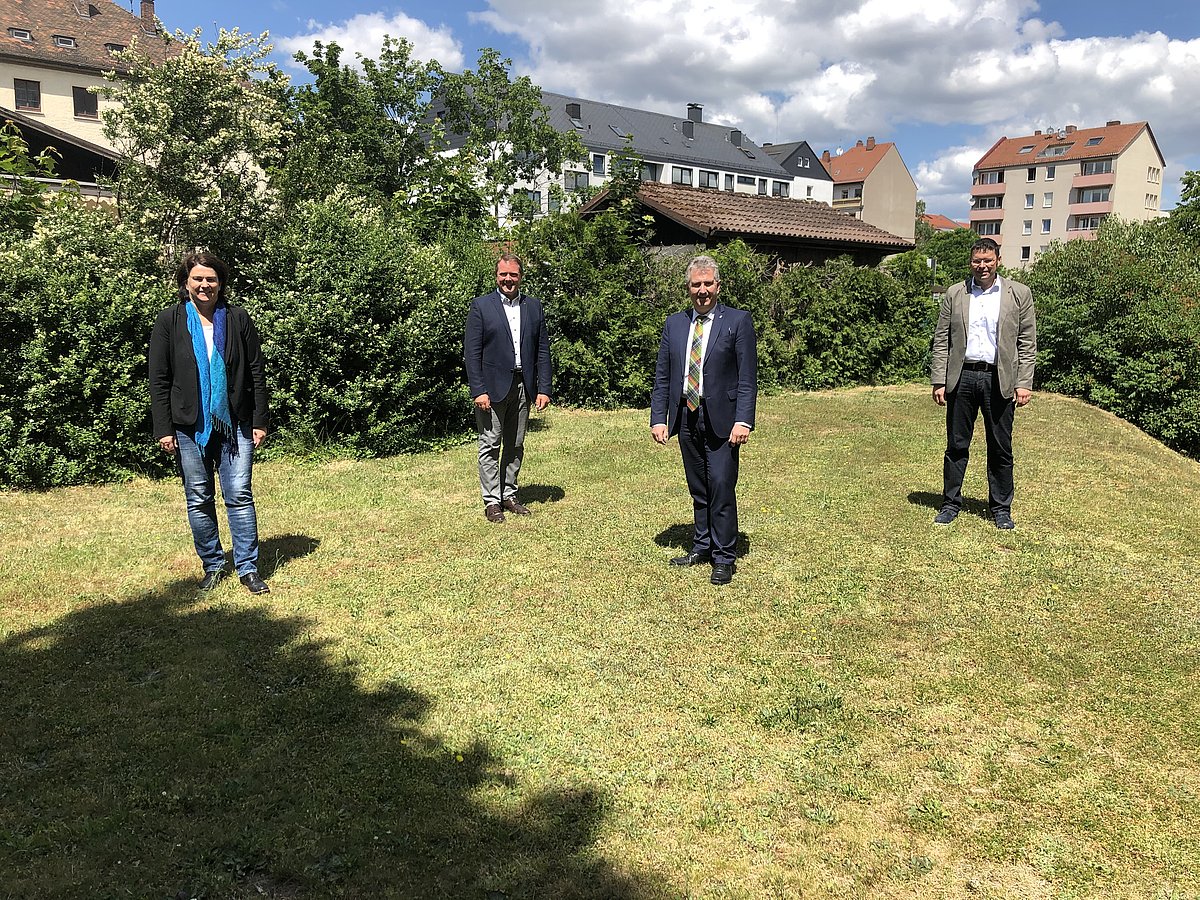 Die Bürgermeister Krömer, Huber, Obst und Geggner auf einem Bild
