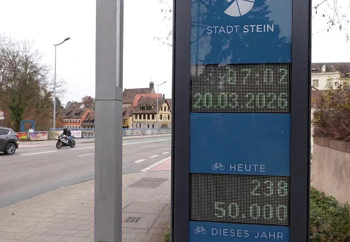 An der Zählstation an der Rednitz wurde am Freitag, 20. März 2026, der oder die 50.000 Radfahrer/in gezählt.